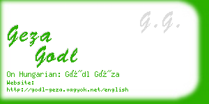 geza godl business card